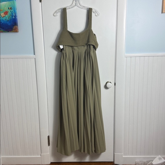NWT Anthropologie Mare Mare Green Pleated Maxi Dress Olive Green Size XL - Picture 11 of 12